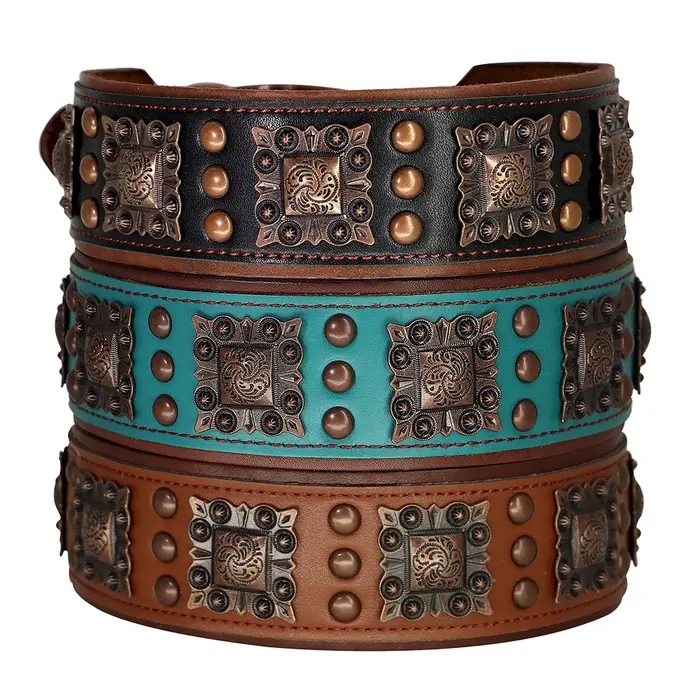 Collier de chien à pointes Cool pour chiens de taille moyenne en cuir véritable Pitbull bouledogue r