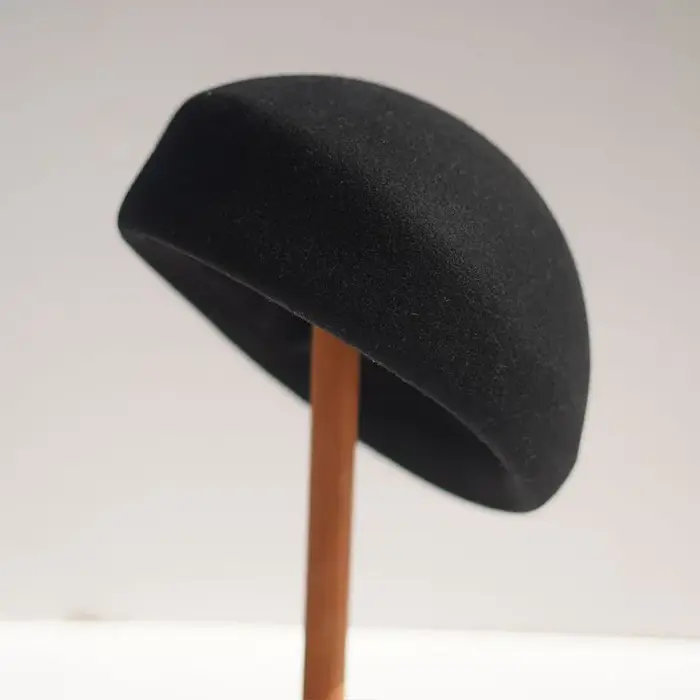 Béret en feutre de laine de style français pour femmes, chapeaux d'hiver formels, pilulier, Derby, c