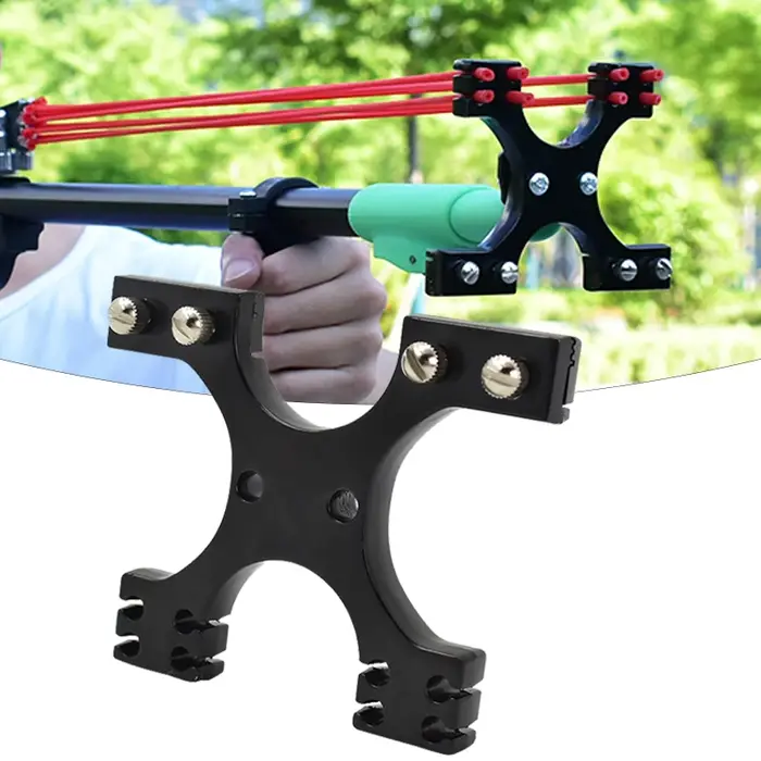 Dispositif de libération de fusil de catapulte de tête de fronde pour chasse et pêche robuste et durable en alliage noir