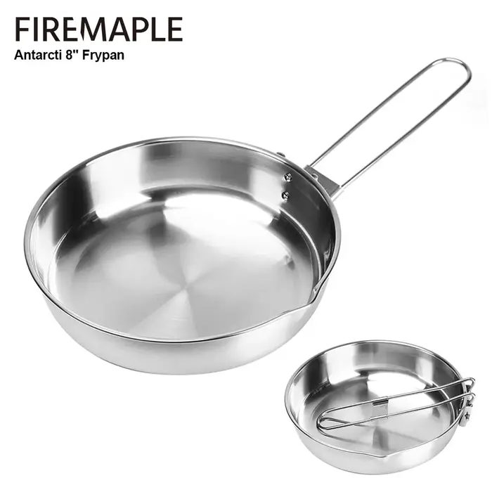 Poêle à frire pliable en érable de feu, en acier inoxydable 304 avec Base de Construction à trois pl