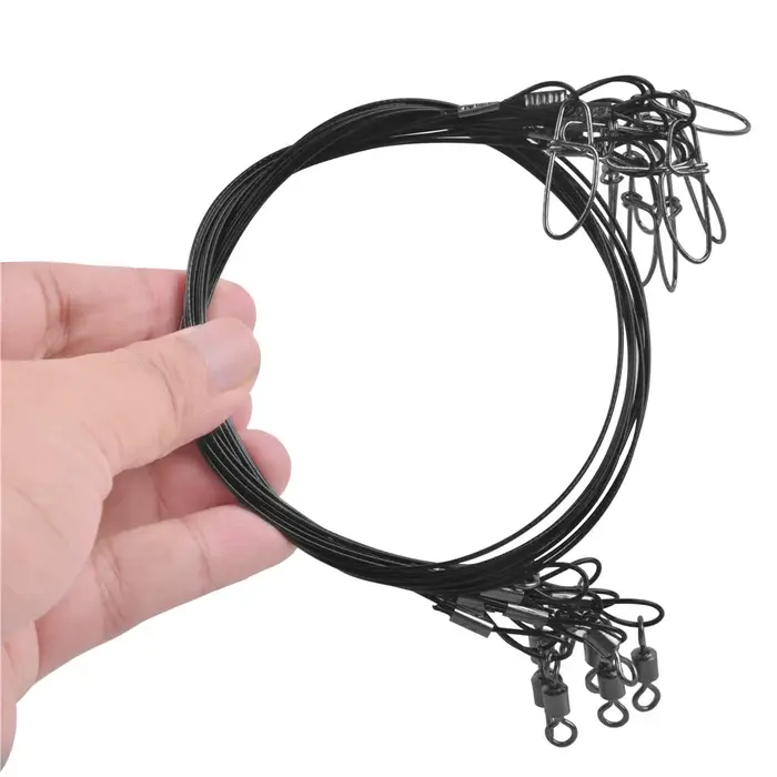 20 pièces 50CM 150LB plombs de pêche eau salée grand jeu fil de pêche en acier ligne de Leader avec 