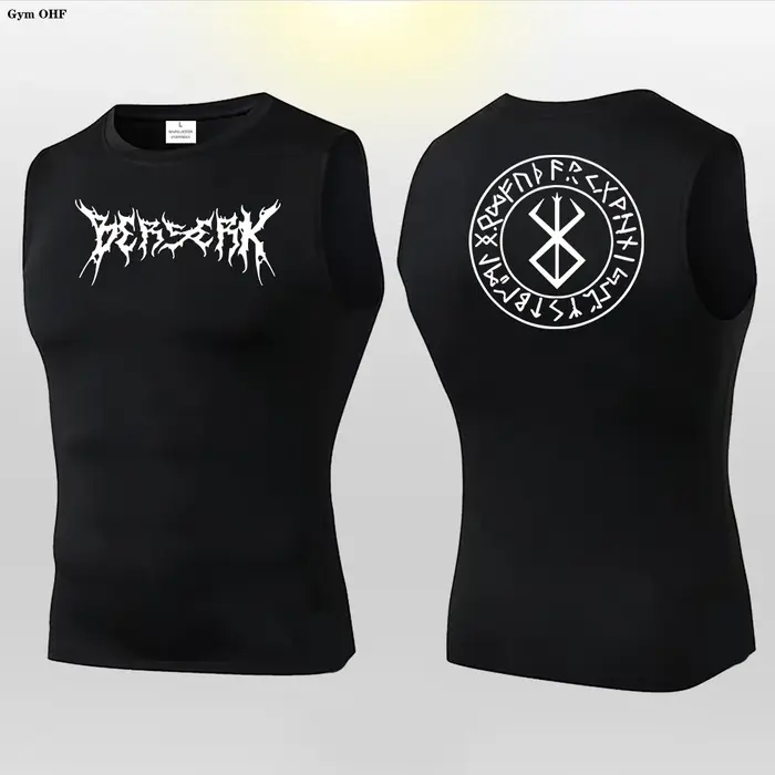 Anime Berserk Guts imprimer Compression gilet hommes gymnastique Fitness hommes gilet séchage rapide