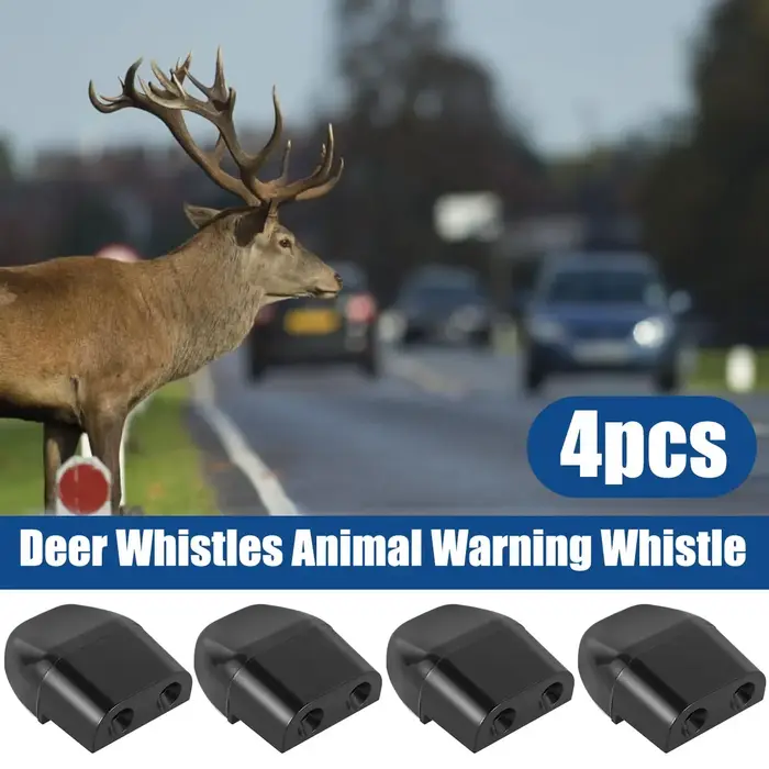 4 sifflets d'avertissement cerf portables - Répulsif animaux mini pour voiture résistant aux intempéries
