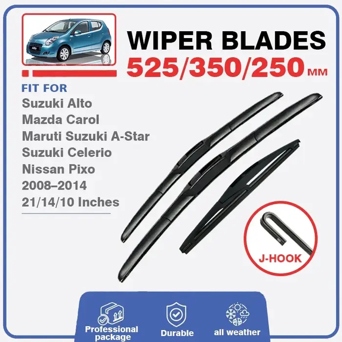 Lames d'essuie-glace pour Suzuki Alto MK5 2008 – 2014 Mazda Carol, lave-glace, pare-brise, bras à cr