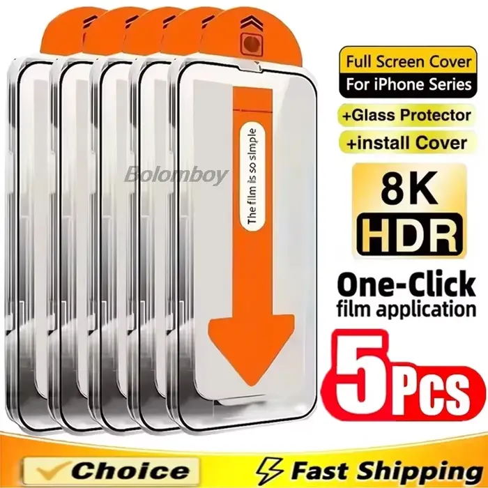 Protection écran iPhone 17 Pro Max 16 15 14 13 12 11 verre trempé anti-traces oléophobe sans poussière 1-5 pièces