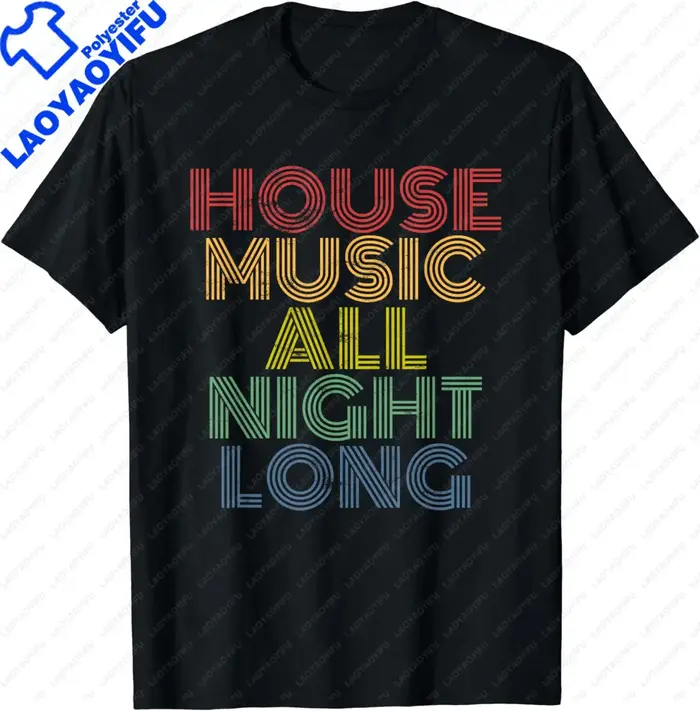 House Music All Night Long, Techno, Rave, EDM, Wlbing T-Shirt, Festival Wear, Chemises pour femmes