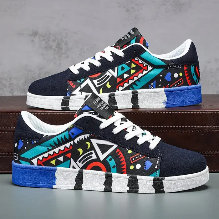 Chaussures à fond plat pour hommes, baskets d'extérieur colorées, confortables et coordonnantes, cha