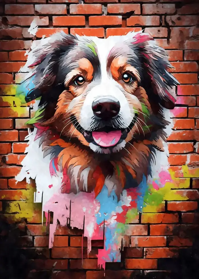Nouveauté 2026 : Affiches et impressions esthétiques de graffitis de chiens (Pug, Teckel, Maltez) – 
