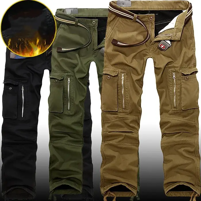 Pantalon cargo militaire polaire épaisse taille 40 pour chasse hivernale homme grand