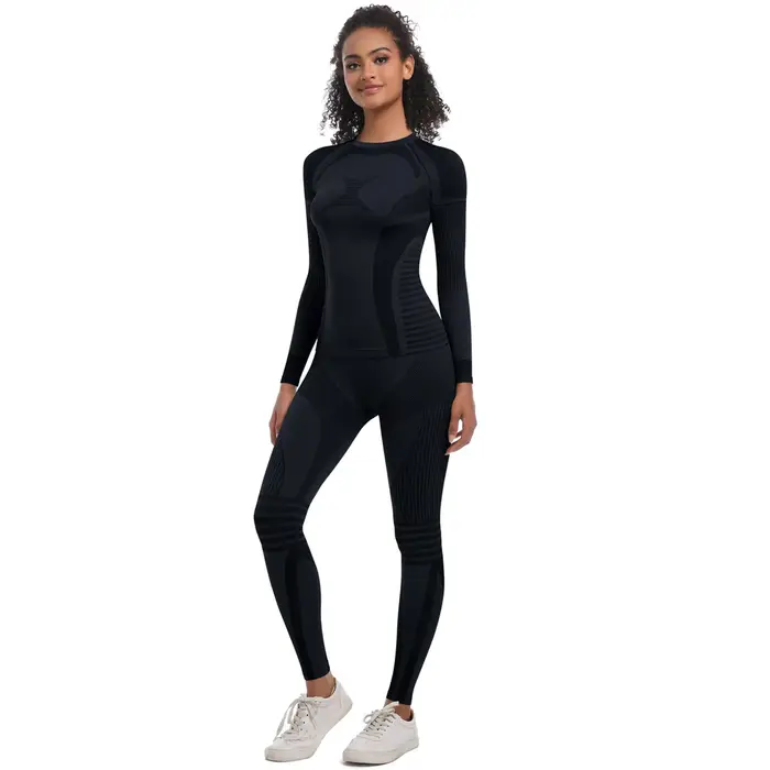 Femmes fille Ski ensemble de sous-vêtements Fitness entraînement thermique gymnase Ski snowboard Spo