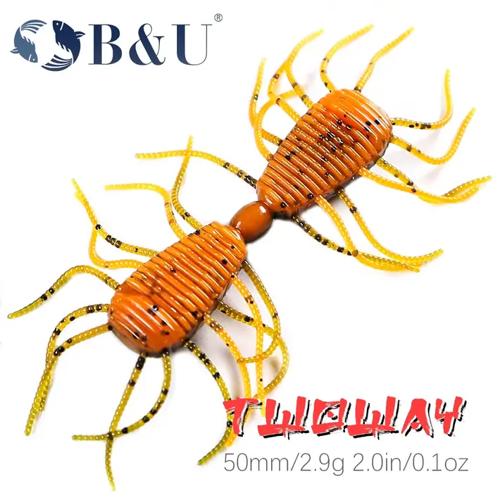 B & U larve leurres souples 50mm pêche leurres artificiels Silicone basse perche brochet Swimbait ga