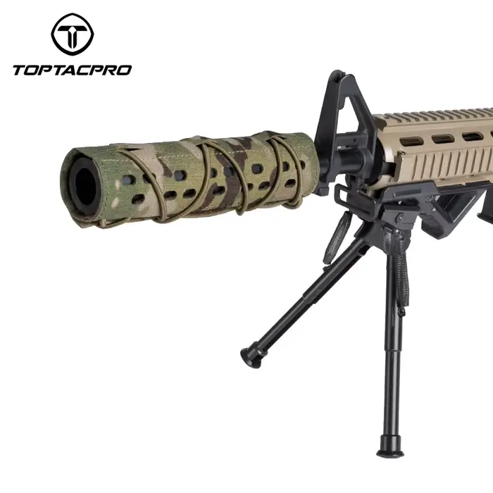 Cache silencieux tactique TOPTACPRO 7 pouces - Manchon thermique laser pour paintball chasse