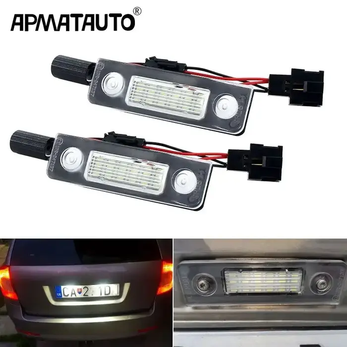 2pc Canbus LED lumière de plaque d'immatriculation pour Skoda Octavia 2 Facelift 2009 -2012 Facelift