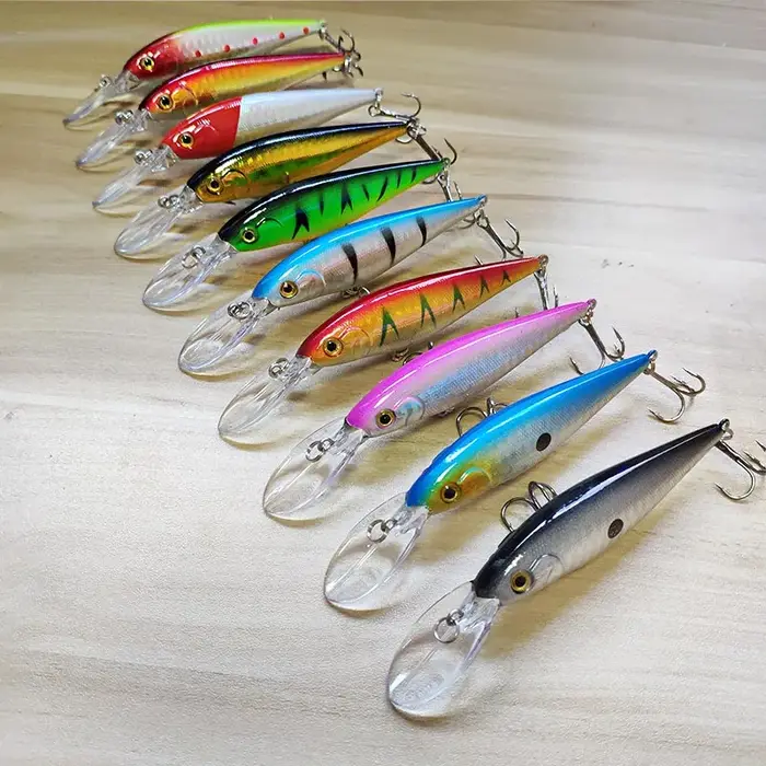 Nouveau 11 cm 10.5g appât dur méné strie leurres de pêche basse crochet d'eau douce perche de plongé