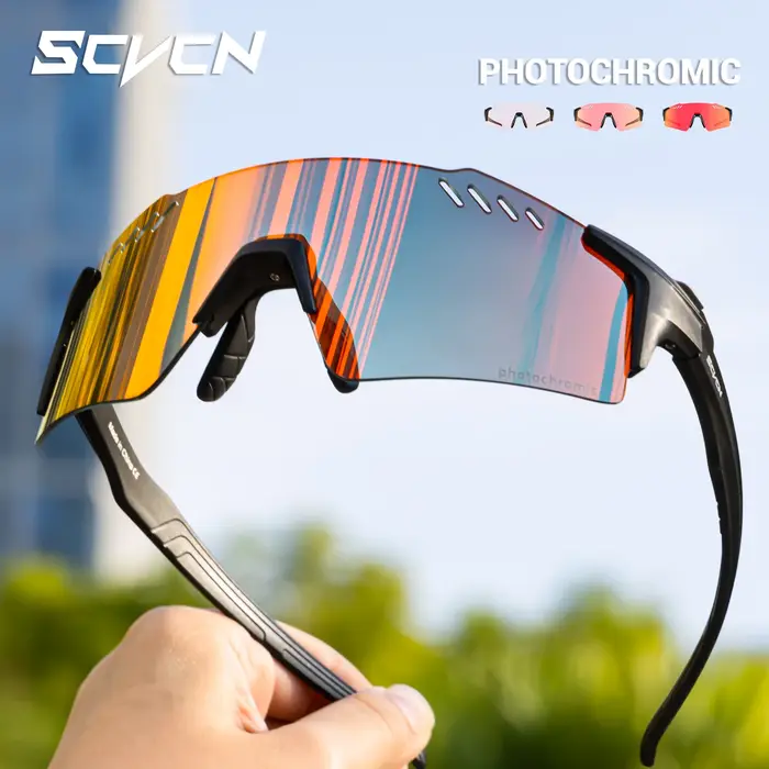 Lunettes de sport photochromiques SCVCN sans monture - Randonnée, vélo, running - Hommes 1 verre