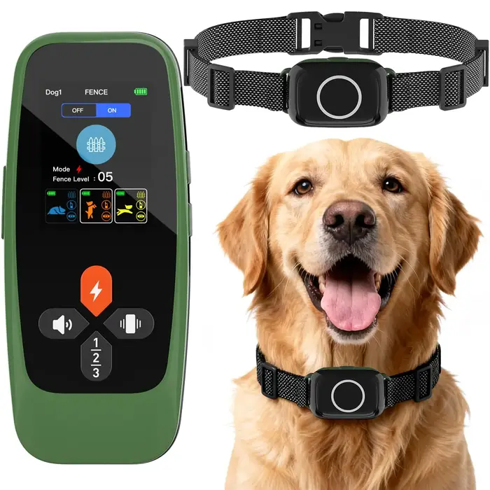 Système de clôture sans fil pour chiens, clôture électrique pour chiens, collier de dressage 4-en-1 