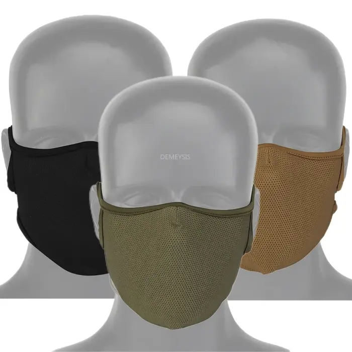 Tactical Half Face Mask  with Silicone Balaclava Breathable Ear Protection Hunti