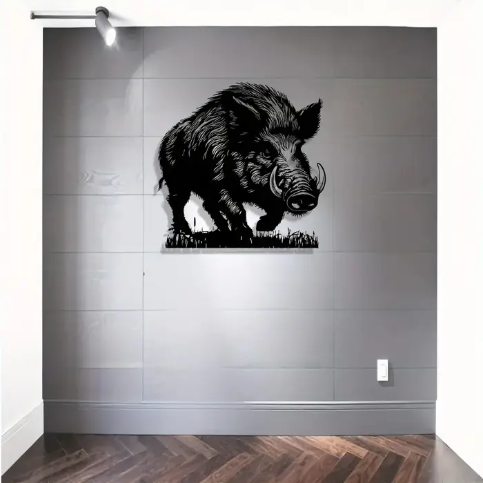 Décoration murale en forme de sanglier art animalier en fer pour salon transformation intérieure ambiance rustique nature sauvage occasionnels cadeaux chasse