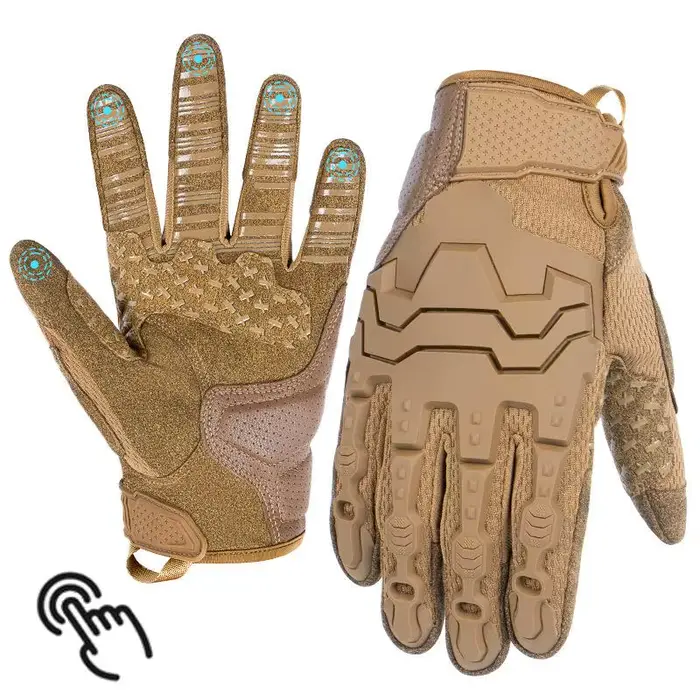 Gants tactiques cinq doigts compatibles écran tactile protection anti-choc anti-dérapage combat