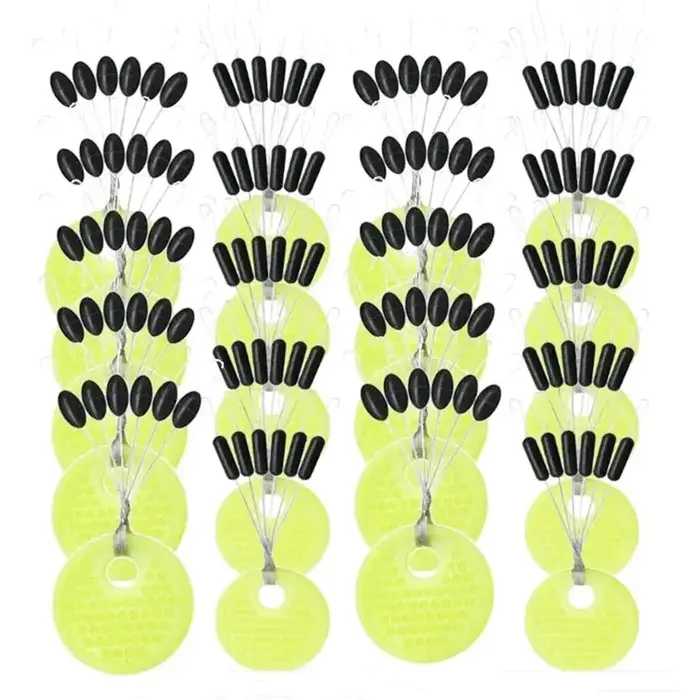 Flotteur de pêche en caoutchouc pour carpe de mer, bouchon narnoir, 60 pièces/10 groupes