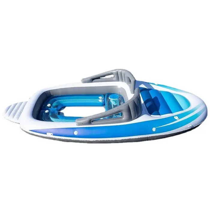Île flottante gonflable en PVC épaissi pour 6 personnes, motif bateau pirate, pour fêtes aquatiques 