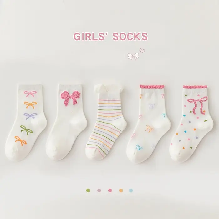 Chaussettes mi-mollet papillon en coton peigné pour filles 3-12 ans ajustement parfait pour toutes les saisons occassions spéciales et quotidiennes