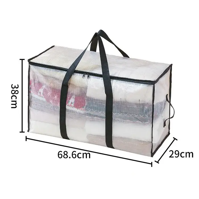 Sac de rangement Transparent, couette en coton, sac de déplacement pour vêtements, sac d'organisatio