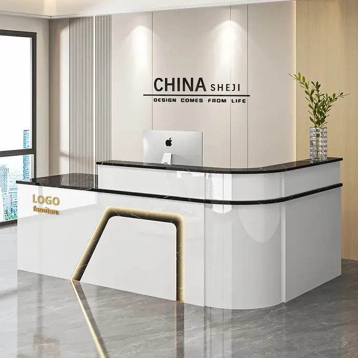 Bureau de réception de beauté personnalisé, bureaux de réception européens simples et modernes de luxe, mobilier de bureau esthétique Premium Schreibtisch