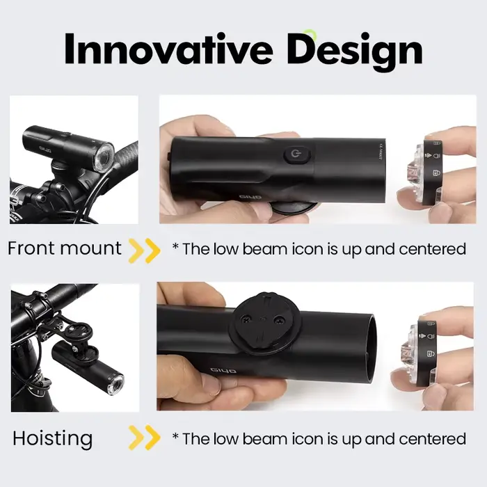 Giyo-Eclairage avant de vélo, lampe de sauna, lentille rotative, charge USB, étanche, antireflet, no