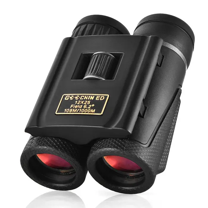 Jumelles compactes 12x25 ED haute puissance pour adultes enfants - Grand oculaire focus facile observation ornithologique voyage