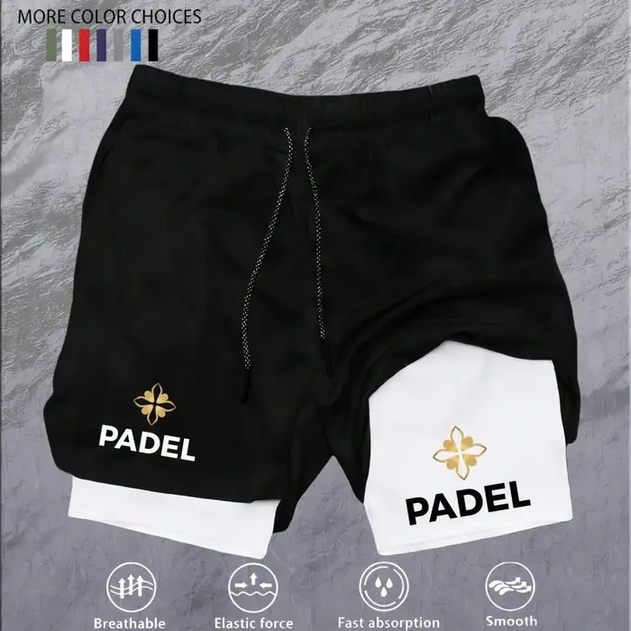 Shorts de sport 2-en-1 pour homme, séchage rapide, double couche, tissu respirant et doux pour la pe