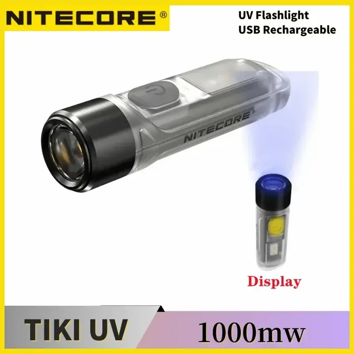 NITECORE TIKI – porte-clés Rechargeable UV, 1000mw, Identification des pierres précieuses, avec LED 