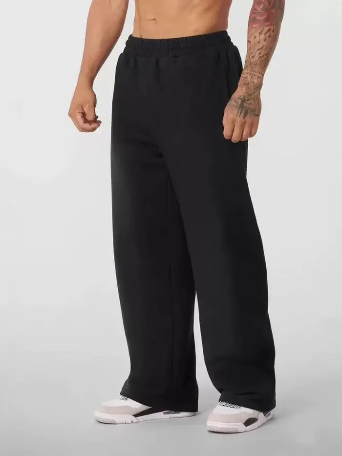 Pantalon de Sport ample de Style américain pour hommes, décontracté, course à pied, Fitness, jambe d