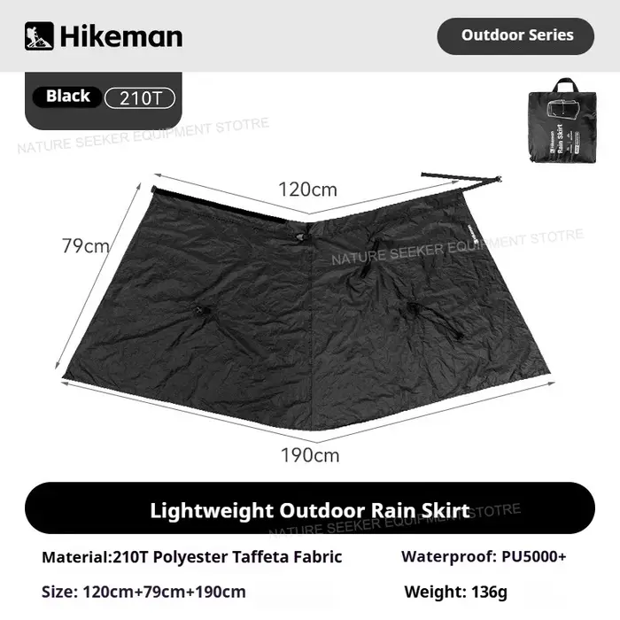 Jupe de pluie Hikeman pour la randonnée et le cyclisme, pantalon de pluie 210T, poncho de pluie ultr