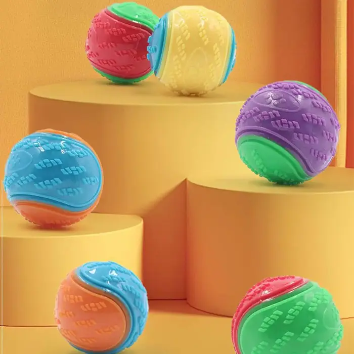 Balle d'entraînement pour chien, 3 pièces, jouets couineurs pour petits chiens, balle pour nettoyer les dents, jouets à mâcher pour chiots, balles d'entraînement en plein air pour animaux de compagnie