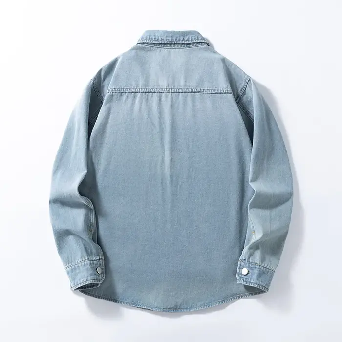 Chemise ample en denim fin et non extensible pour hommes, style américain, polyvalente, Vintage