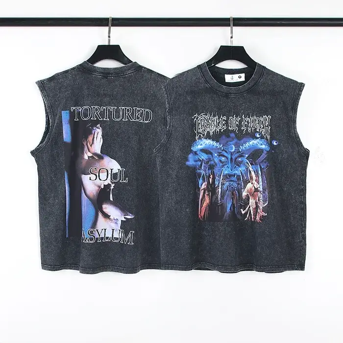 Yao-Streetwear en coton graffiti Saint of Michael pour hommes, vêtements d'été, t-shirts précieux dé
