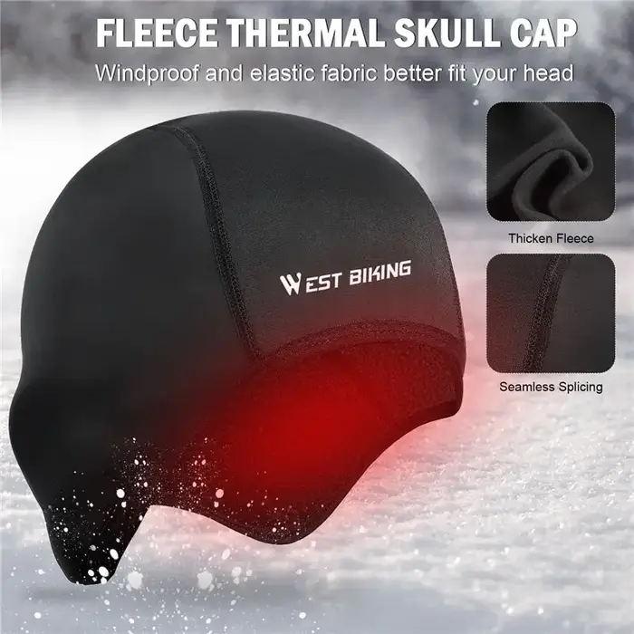 WEST BIKING-Doublure de casque thermique coupe-vent pour homme et femme, casquette de cyclisme d'hiv