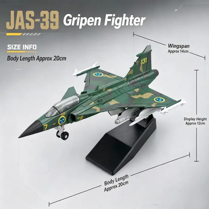 Modèle de chasseur JAS39 Gripen à l'échelle 1/72, jouet d'avion militaire éducatif à assembler soi-m