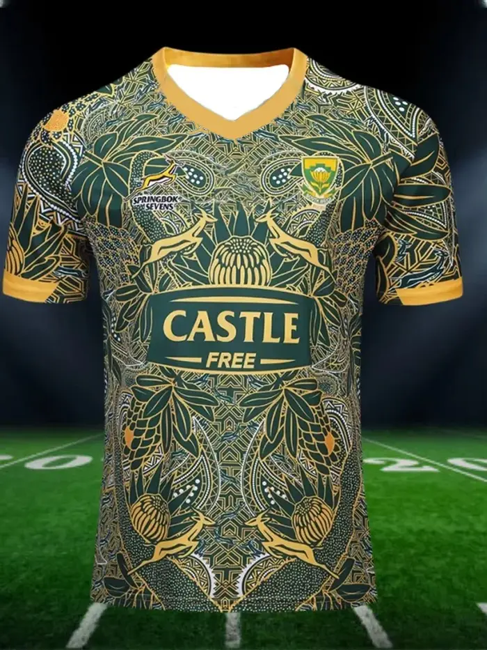 Mode respirant séchage rapide afrique du sud 2019 hommes Rugby Jersey T-shirt pour enfants et adulte