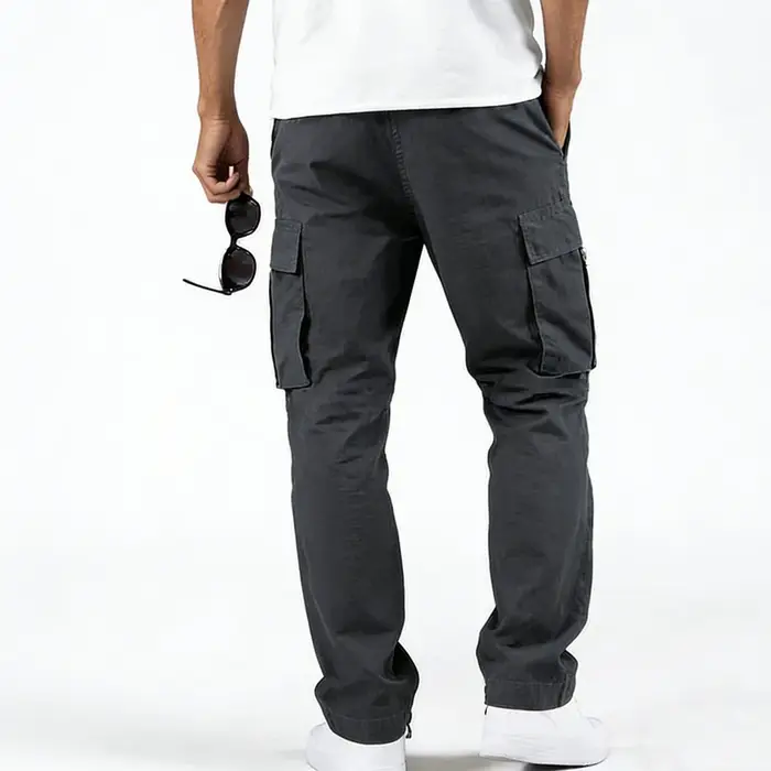 Pantalon cargo en polyester tissé pour homme