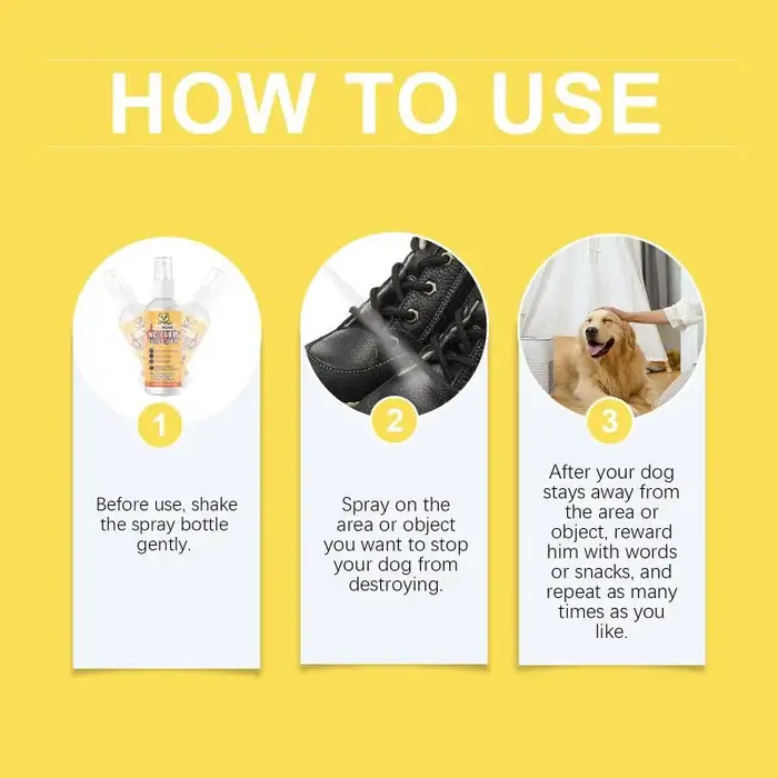 Spray anti-mastication pour chiens et chats, formule amère longue durée, empêche la mastication et l