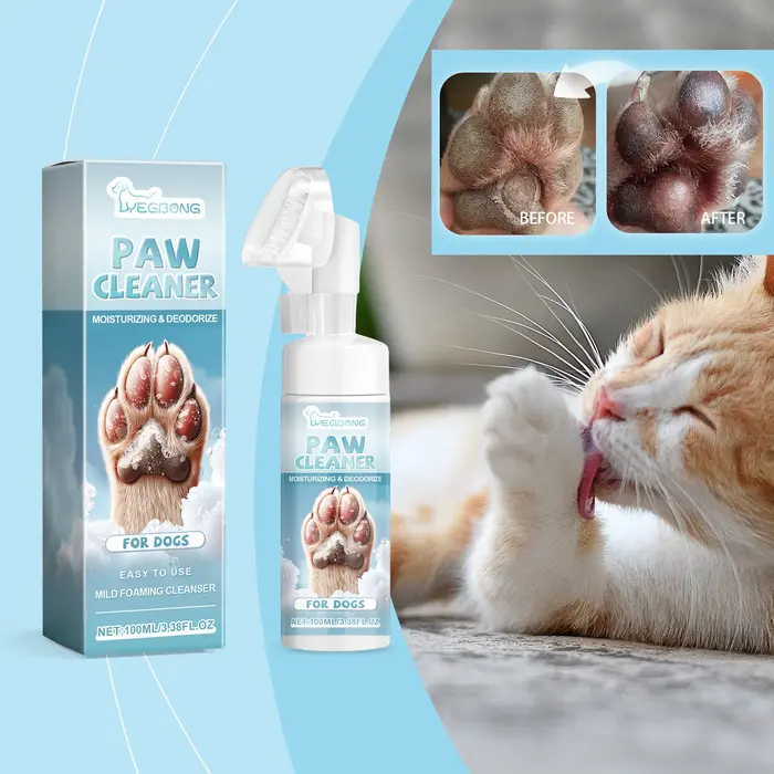 Mousse nettoyante pour pattes de chien, sans rinçage, hydratante, mousse pour le lavage des pattes, 