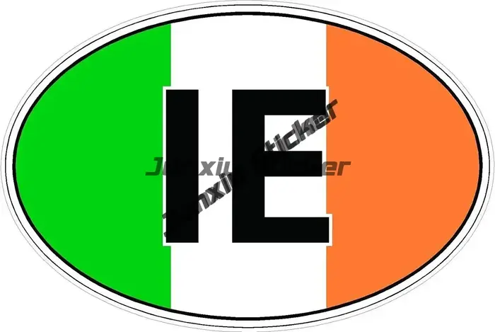 Autocollants emblème drapeau armoiries d'Irlande, Shamrock en détresse, IE irlandais IRL, Code de pa
