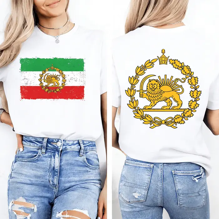 T-shirt Lion et Soleil Iran pour hommes et femmes, vêtements d'été en pur coton, mode décontractée, 