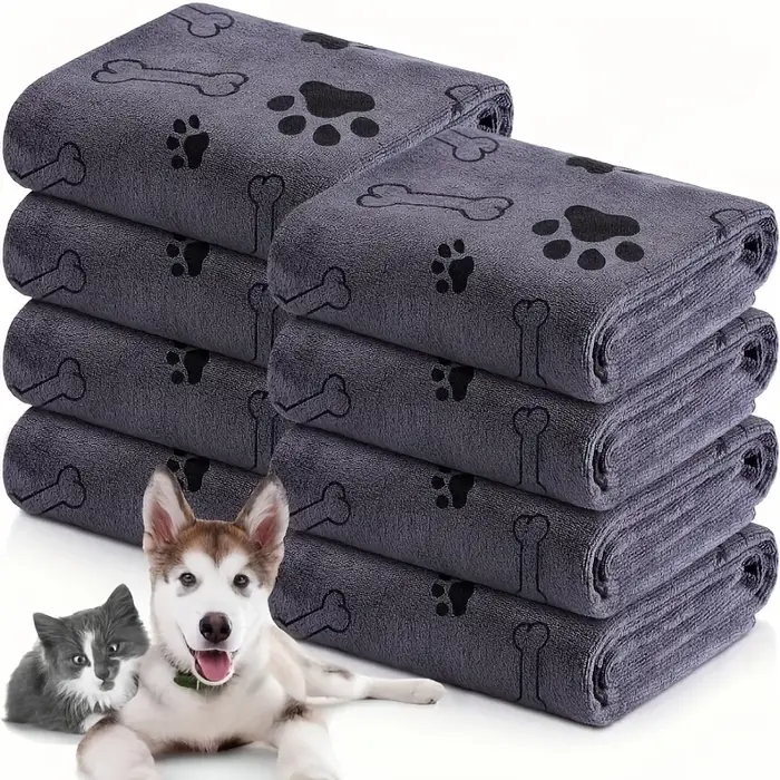 Serviette de bain absorbante en microfibre pour chien