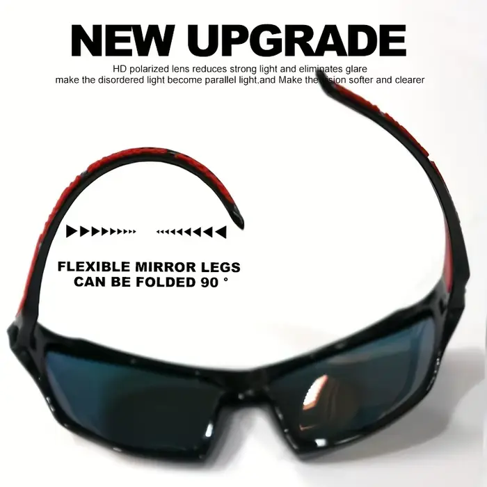 Lunettes de Soleil Sport Polarisées Homme Léger Vision Nuit Conduite Vélo Pêche Mode Miroir Verres Teintés