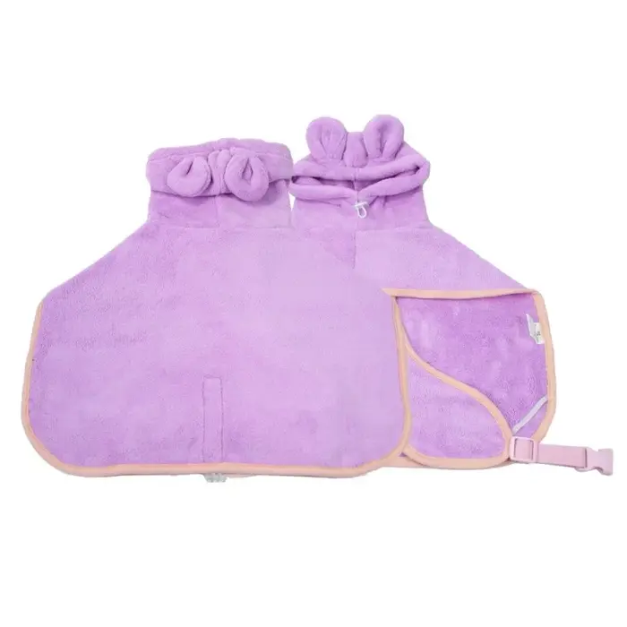 Peignoir pour chien Super absorbant serviette pour animaux de compagnie peignoir serviettes de bain 