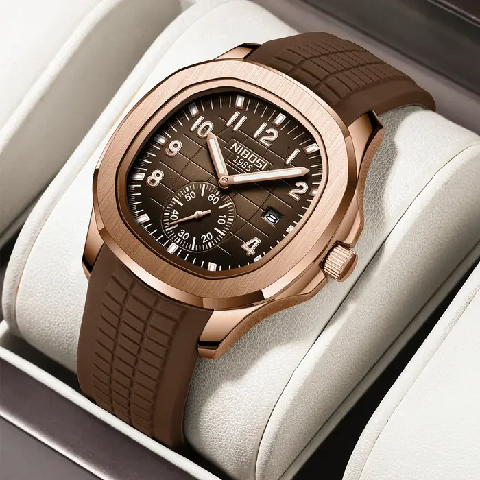 Montre NIBOSI AQUANAUT homme - Montre sport luxe étanche avec affichage date automatique et cadran lumineux