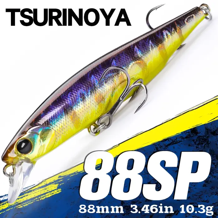 TSURINOYA 88SP leurre de pêche méné suspendu 88mm 10.3g DW76 appâts durs artificiels longue coulée b